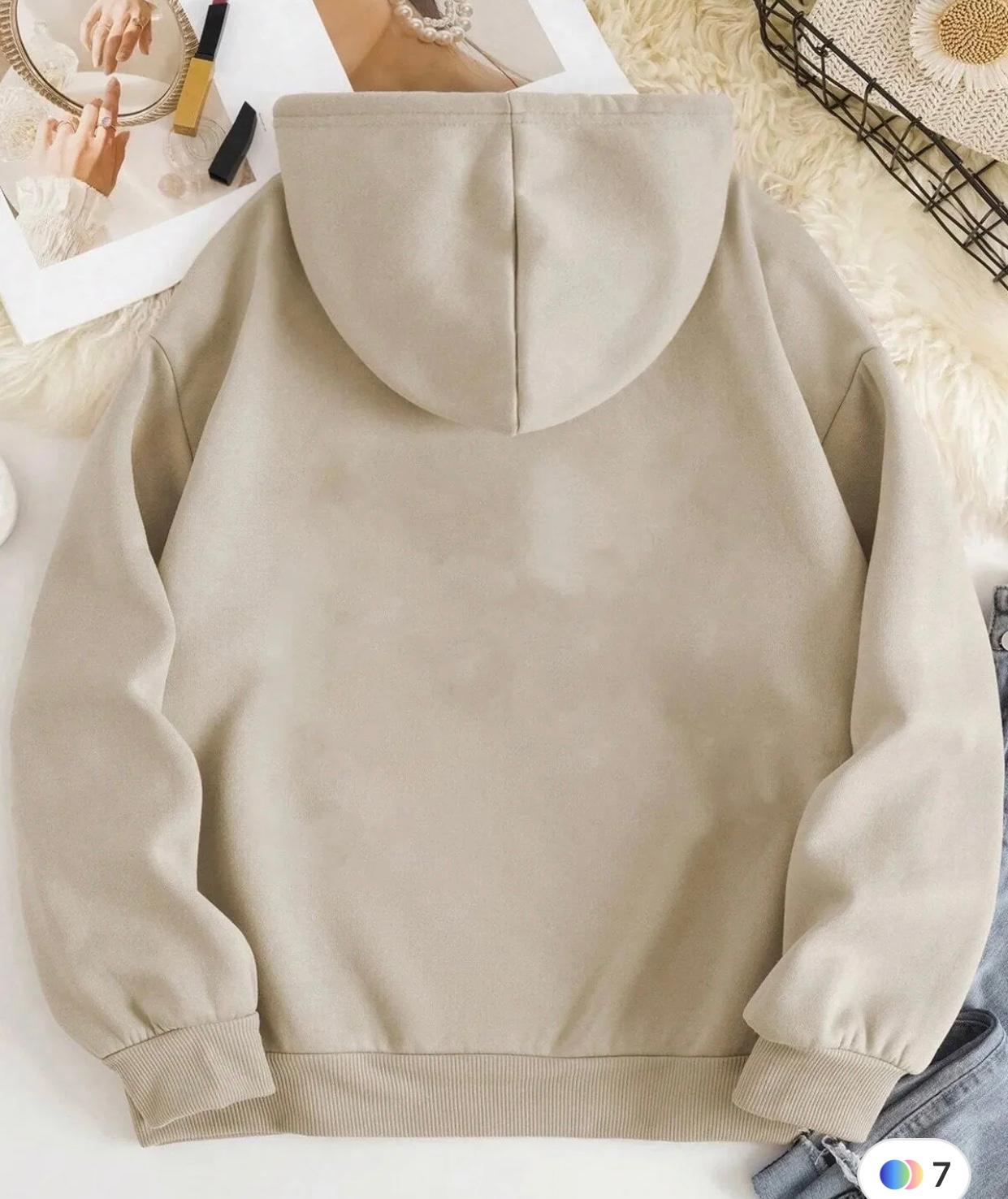 ERKEK KAPÜŞONLU BEJ SWEATSHİRT