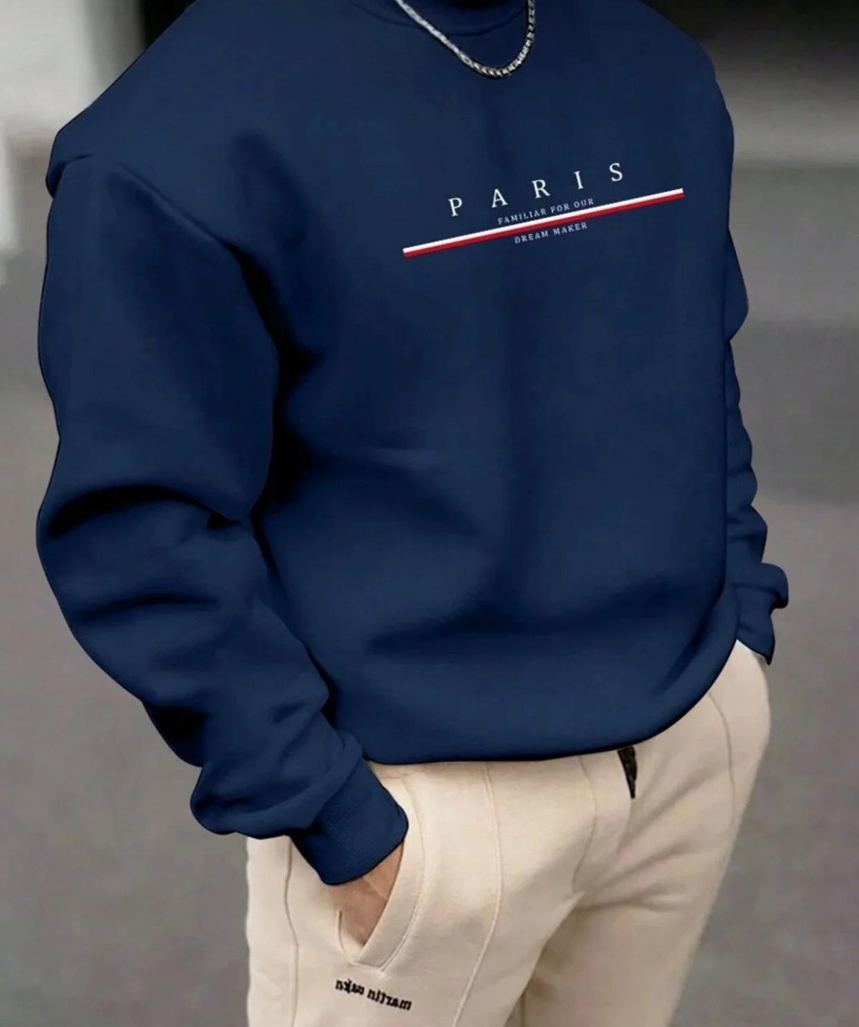 Erkek  Paris Dream Maker Baskılı Oversize Sweatshirt